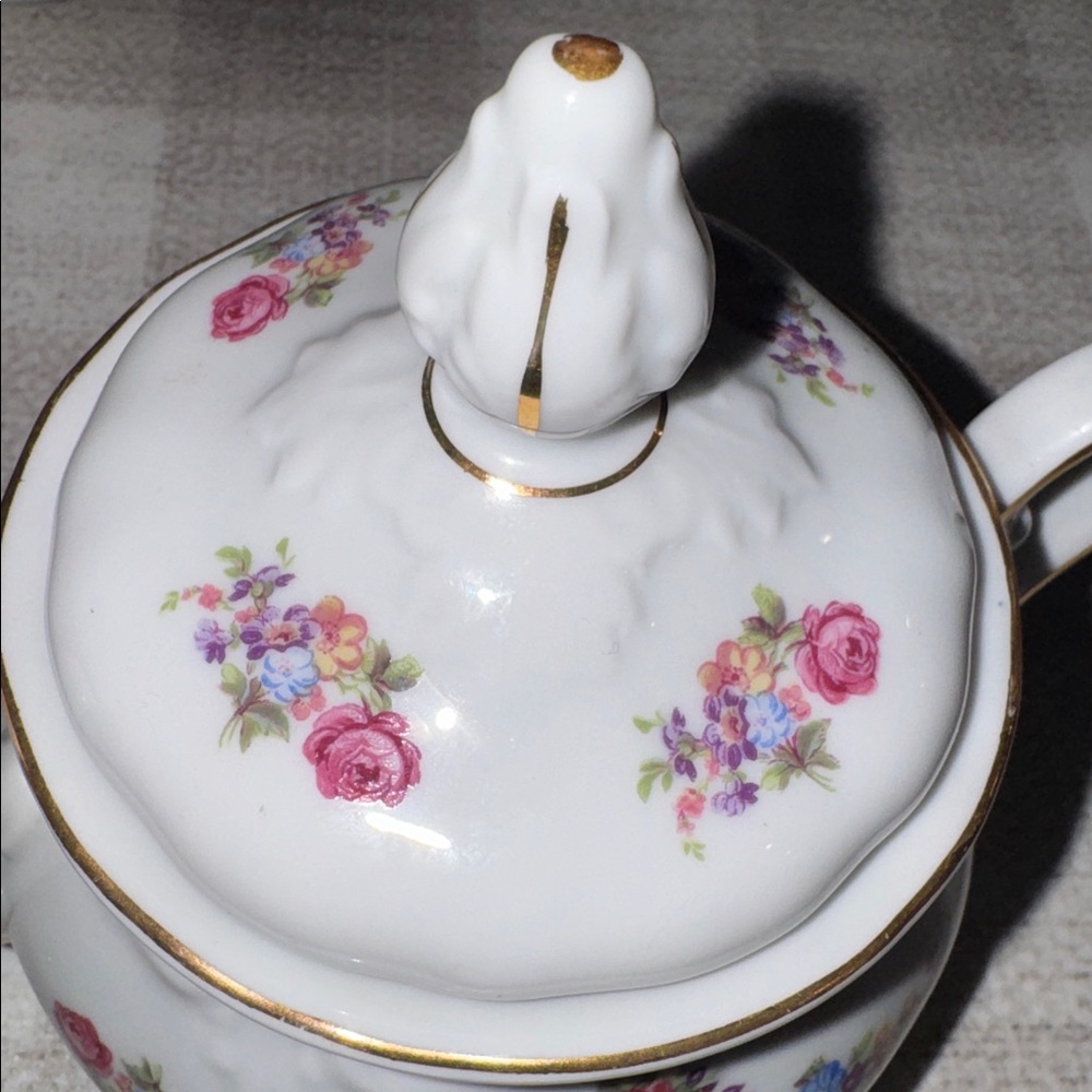 Vtg Winterling Germany Porcelain Bowl w lid floral and gold trim sugar/tea bags - Picture 7 of 12